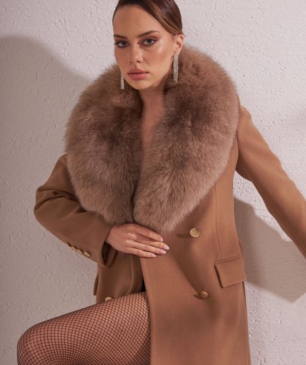 Light Brown Soft Cashmere Fur Coat